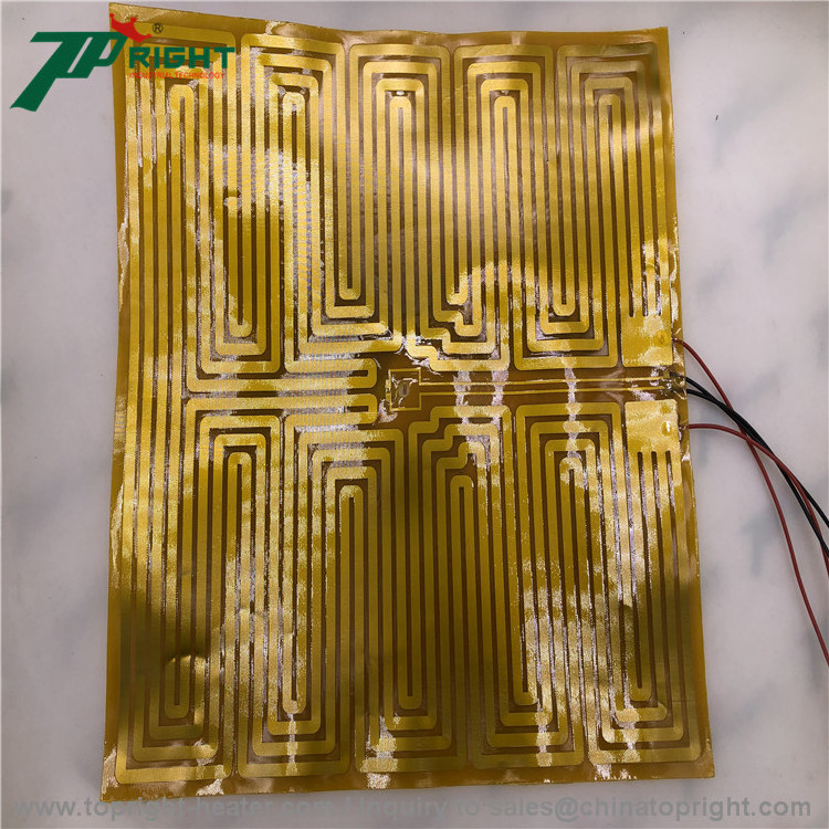 24V flexible polyimide film  kapton heater pad with  adhesive