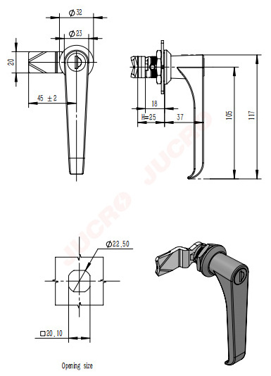 Wholesale Factory Custom Super Durable Metal Cabinet  handle Lock quarter-turn latches