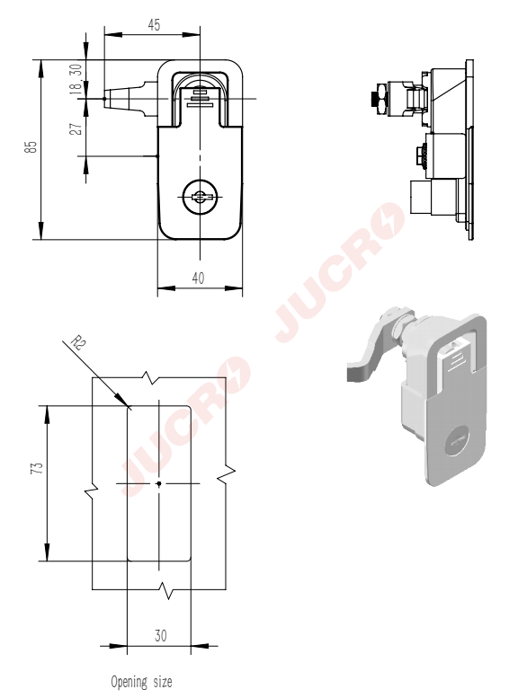 DL726-1 OEM Factory Wholesale Top Quality  Plane Lock Swing handle flush compression latch