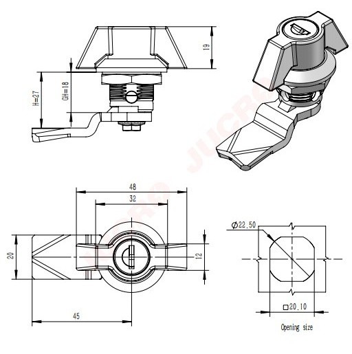 DL748-1 OEM  Factory Wholesale High Quality Panel lock Cam Locks quarter-turn latches.