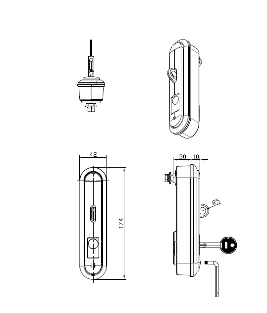 DL892-1A OEM Factory Wholesale Top Quality  Plane  lock Swing handle  FLUSH COMPRESSION LATCH