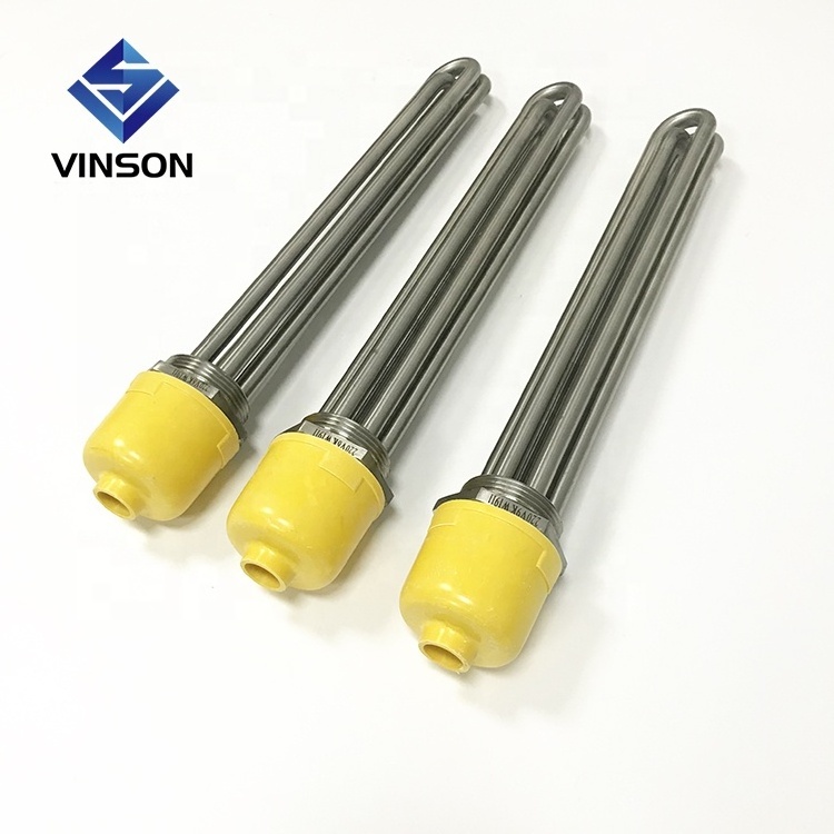 VINSON 220V 3kw/6kw/9kw/12kw DN32 screw type immersion thread water heater element with SS304 SS316 material