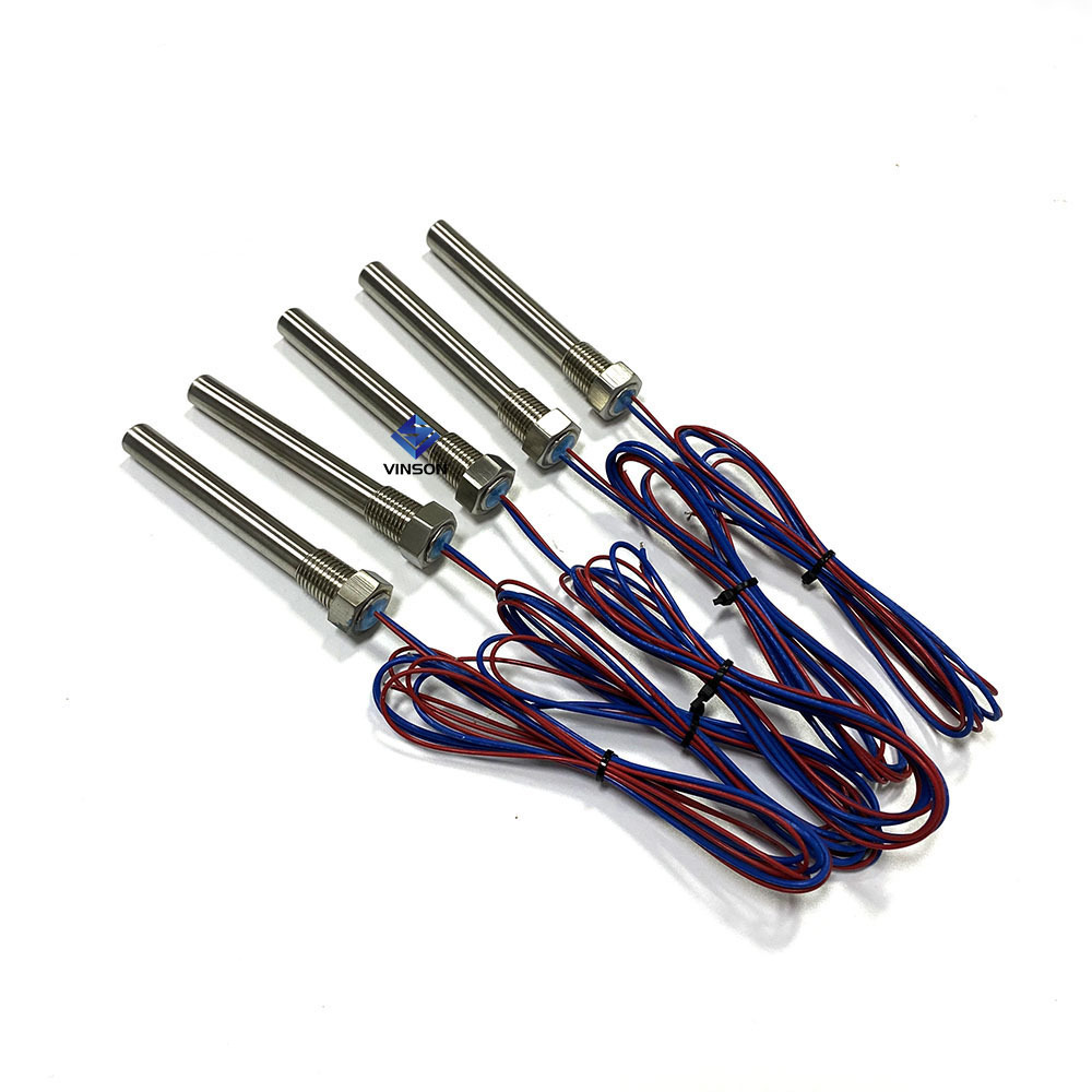 Thread fitting cartridge heater Built in K/J thermocouple temperature sensor