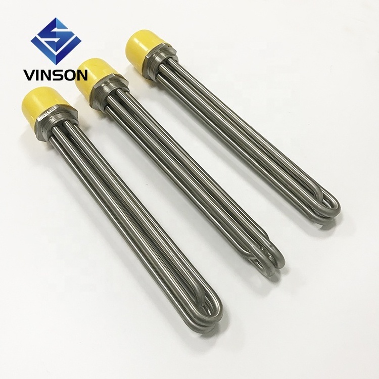 VINSON 220V 3kw/6kw/9kw/12kw DN32 screw type immersion thread water heater element with SS304 SS316 material