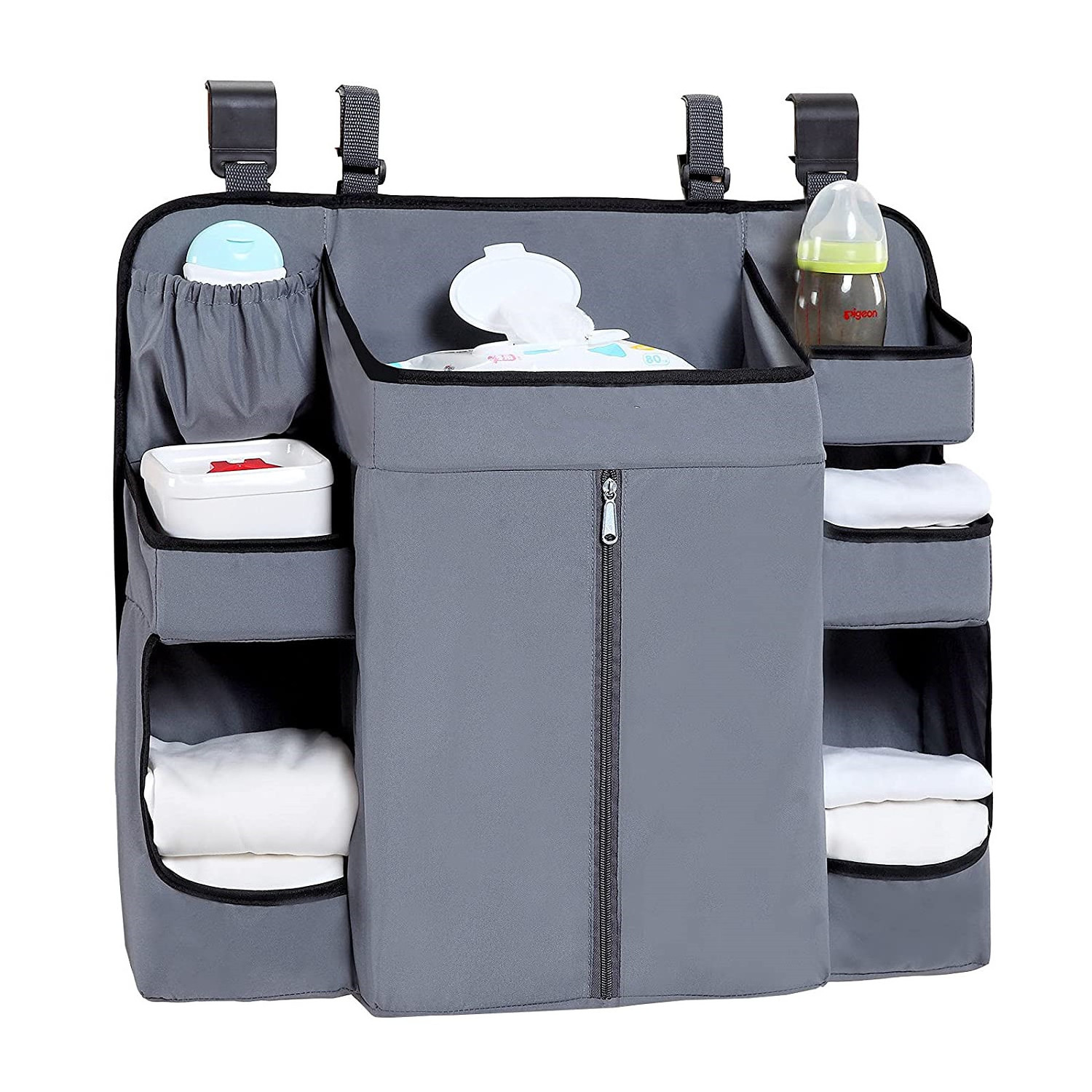 Unisex Diaper Bag  With C-clips Strap Maternity Nappy Storage Bag Customized Hanging Diaper Caddy Organizer