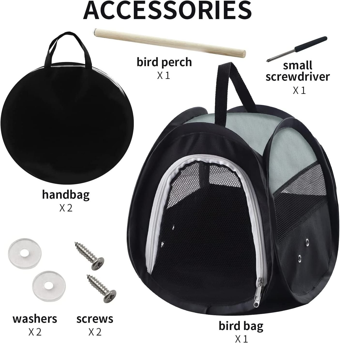 custom Foldable bird travel bag Lightweight Breathable parrot carrier bag Portable bird cage bag for Small Pets