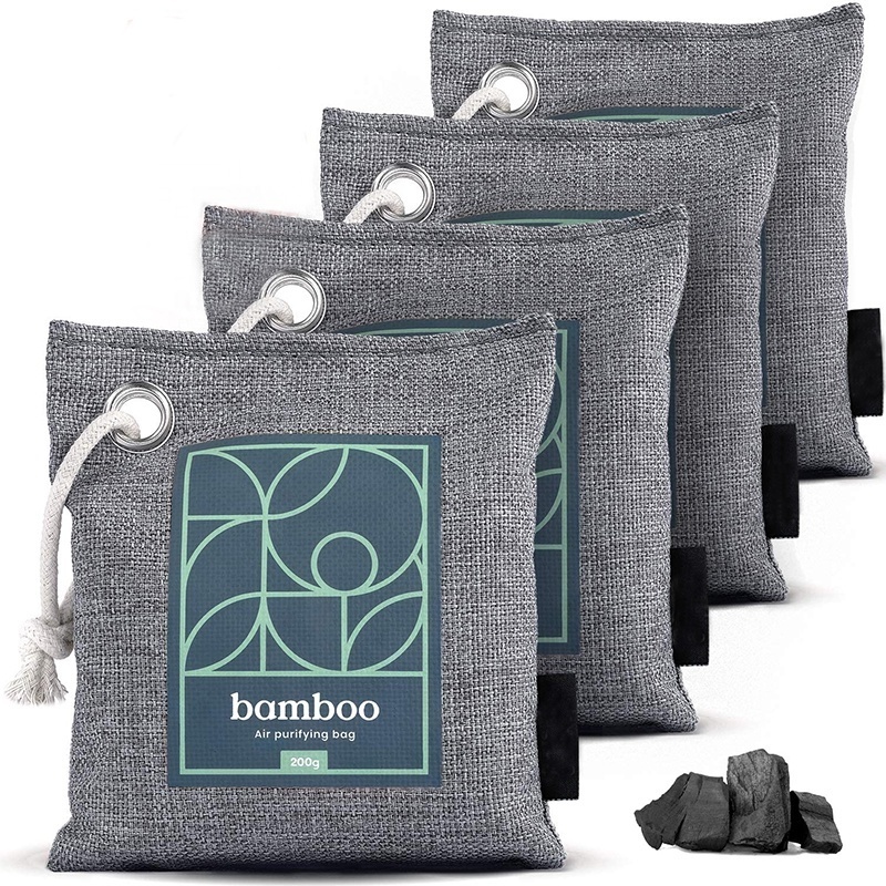 House Edition Bamboo Charcoal Air Purifying Bag  Naturally Freshen Air with Powerful Activated Charcoal Bags Odor Absorber