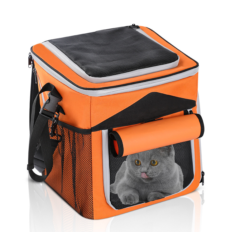 Expandable Soft-Sided Pet Carrier Backpack Safety Outdoor Pet Travel Bicycle Basket Bag Foldable Dog Bike Basket Carrier