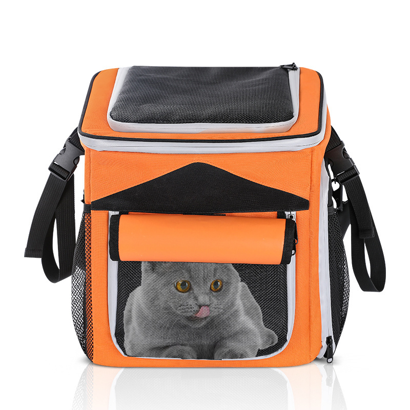 Expandable Soft-Sided Pet Carrier Backpack Safety Outdoor Pet Travel Bicycle Basket Bag Foldable Dog Bike Basket Carrier