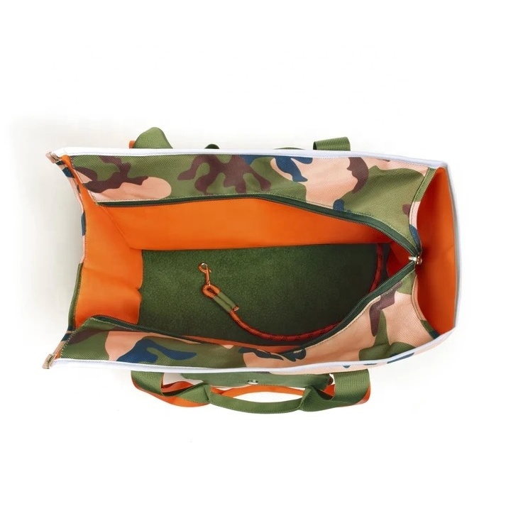 Custom Luxury Camo Pattern Pet Tote Bag Travel Sling Tote Pet Bag Purse Dog Carrier Bag