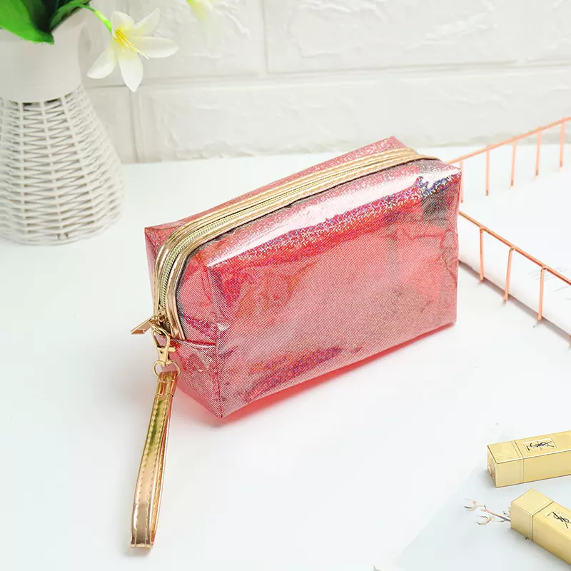 Waterproof Transparent Jelly Color Plastic Toiletry Travel Clear PVC Zipper Cosmetic pouch Makeup Bag