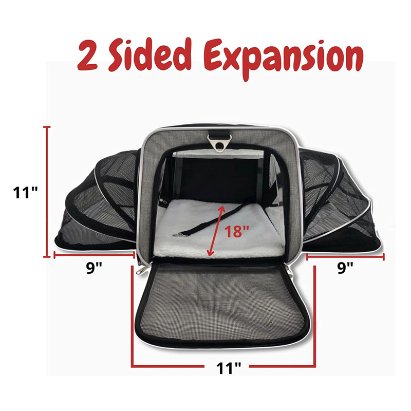 Two Sided Expandable Rolling Pet Carrier on Wheels Airline Approved Expandable Premium Luxury Dog Sleeping Pet Bag Carrier