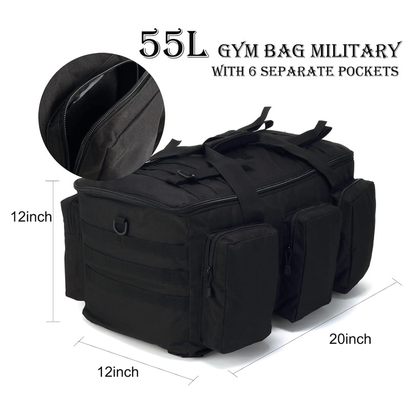 50L Gym Bag Convertible Weekend Backpack Tactical Custom Logo Men Women Luxury Collapsible Duffle Bag