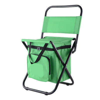 Outdoor portable folding foldable sport hiking hunting picnic camping stool fishing chair with backrest and cooler bag