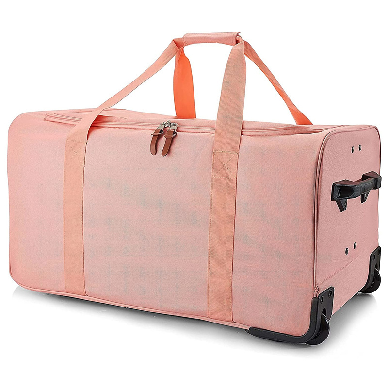 Pink Colored Dream Rolling Carrier Large Size Duffel Bag Protective Cover Wholesale Garment Rack Little Girl Duffle Dance Bag