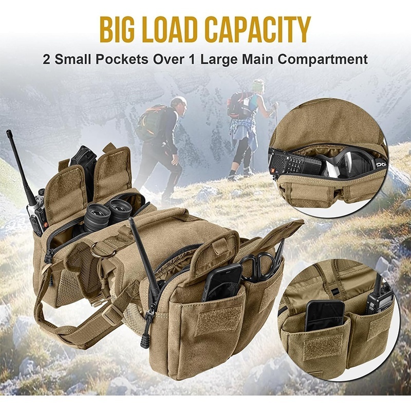 Custom Heavy Duty Luxury Tactical Dog Harness No Pull Dog Saddle Bag Heavy Duty Dog Vest  Hiking Backpack