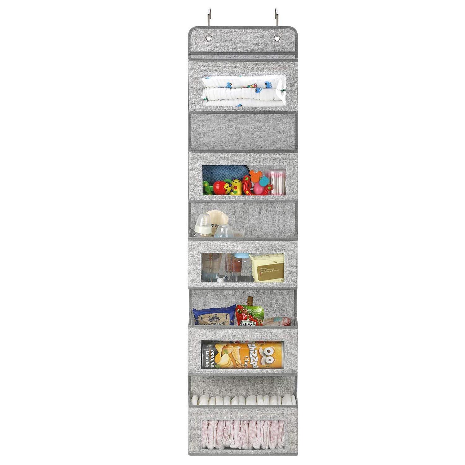 YCW Home Hanging Closet Organizer Foldable Closet Hanging Shelves Large Fabric Foldable Linen Storage Bins Bag