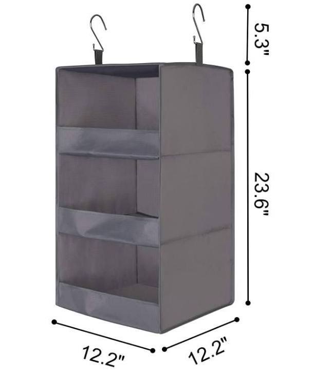 Premium 3-shelf Hanging Closet Organizers And Storage Bag Large Capacity Clothes Storage Bag Organizer