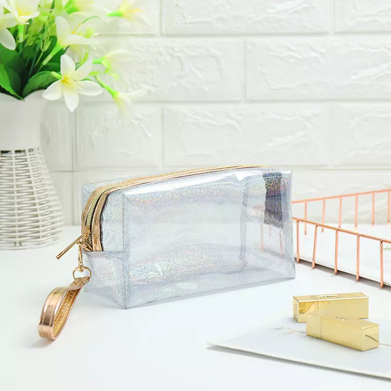 Waterproof Transparent Jelly Color Plastic Toiletry Travel Clear PVC Zipper Cosmetic pouch Makeup Bag