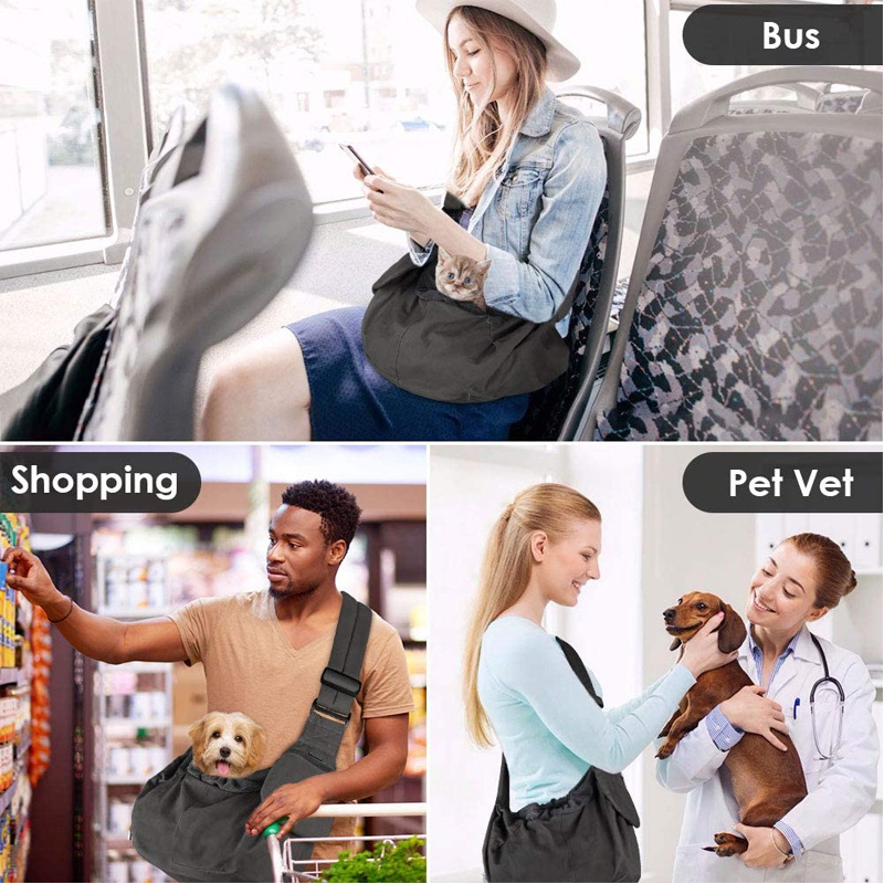 Adjustable Padded Shoulder Strap Comfortable Hard Bottom Support Small Dog Papoose Travel Pet Carrier Sling Bag