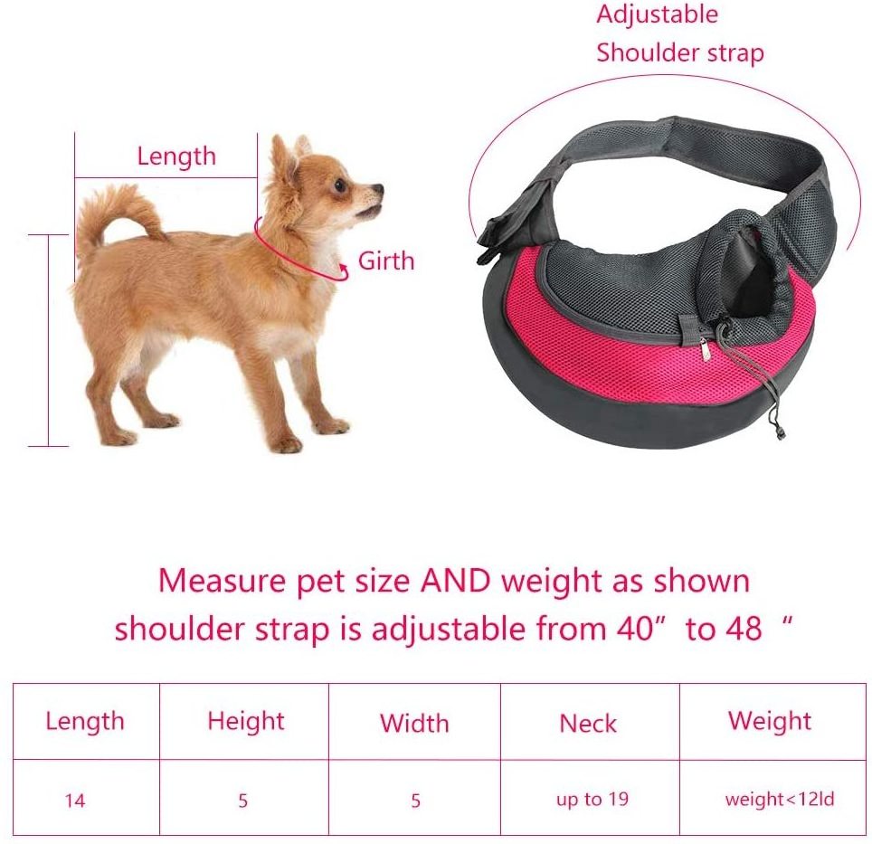 Outdoor Travel Dog Shoulder Bag Mesh Oxford Single Comfort Sling Handbag Tote Pouch Pet Puppy Carrier