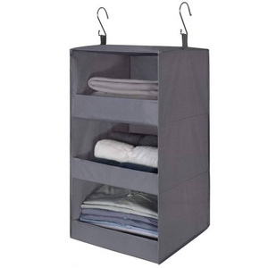 Premium 3-shelf Hanging Closet Organizers And Storage Bag Large Capacity Clothes Storage Bag Organizer