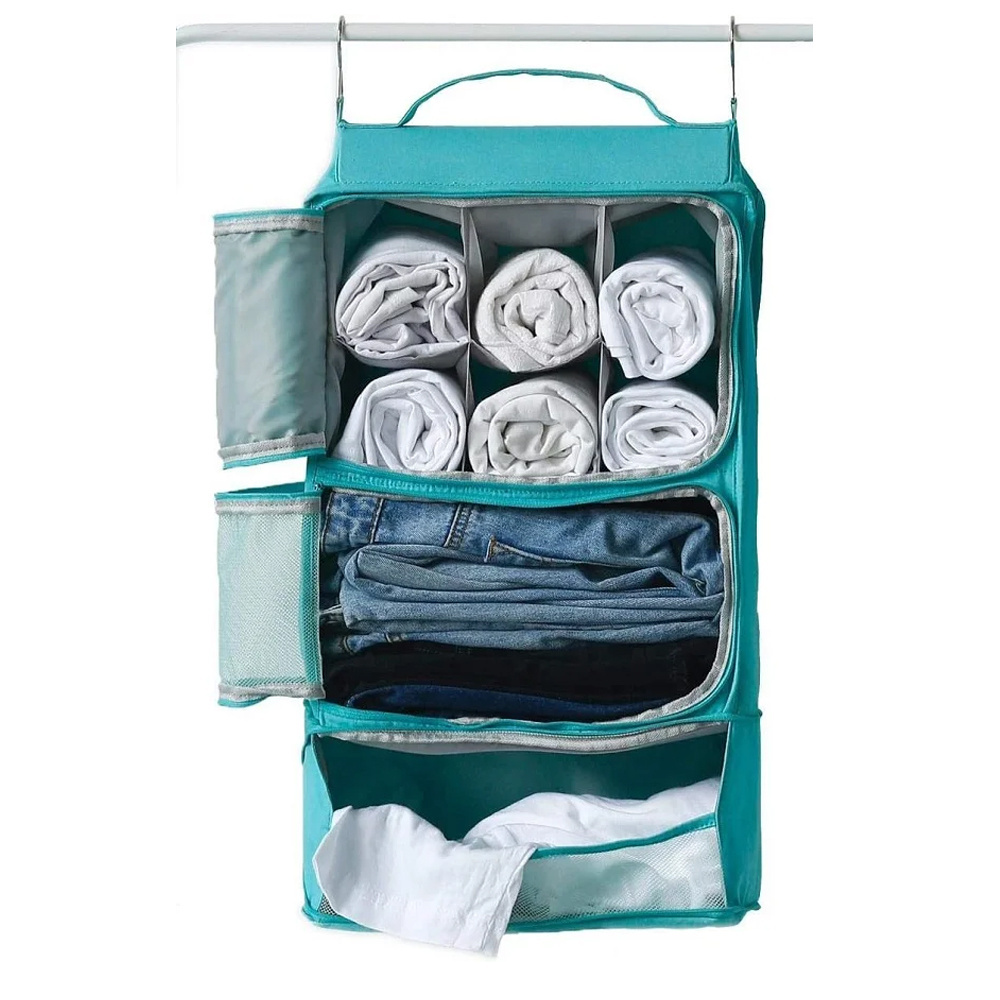 Hooks Suitcase Closet Organizer Insert Packing Hanging Luggage Bag Large Capacity Oversized Fabric Hanging Storage Clothing Orga