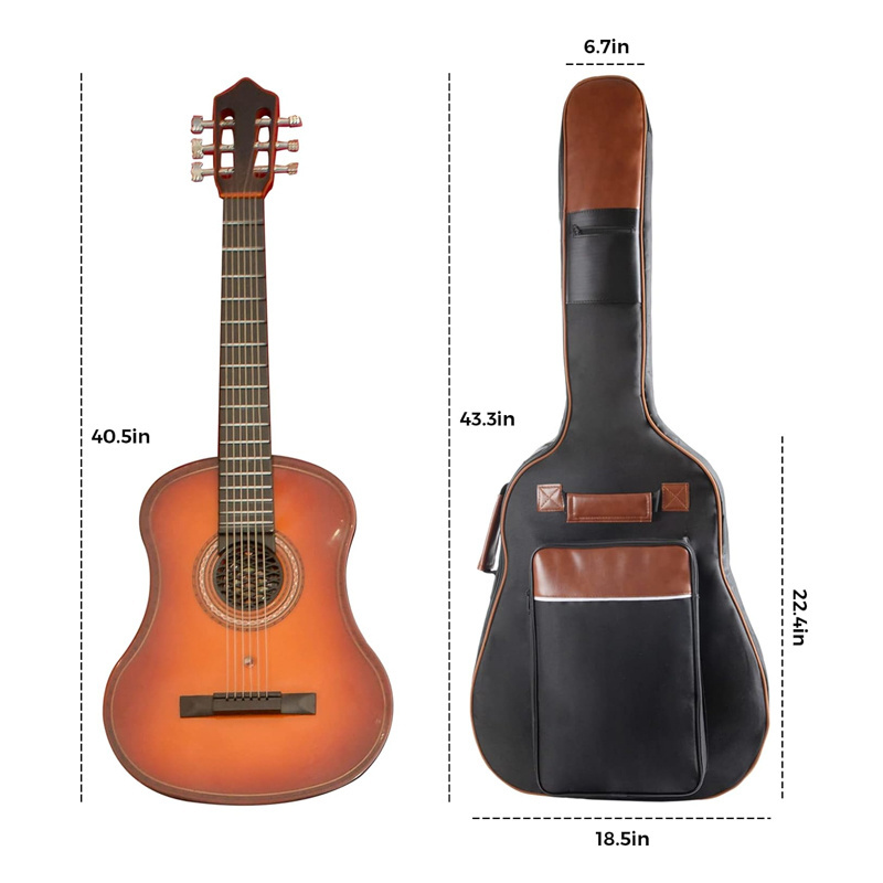 Waterproof Durable Oxford Acoustic Classic Guitar Case with Shoulder Straps Crossbody Bag Custom Waterproof Guitar Bag