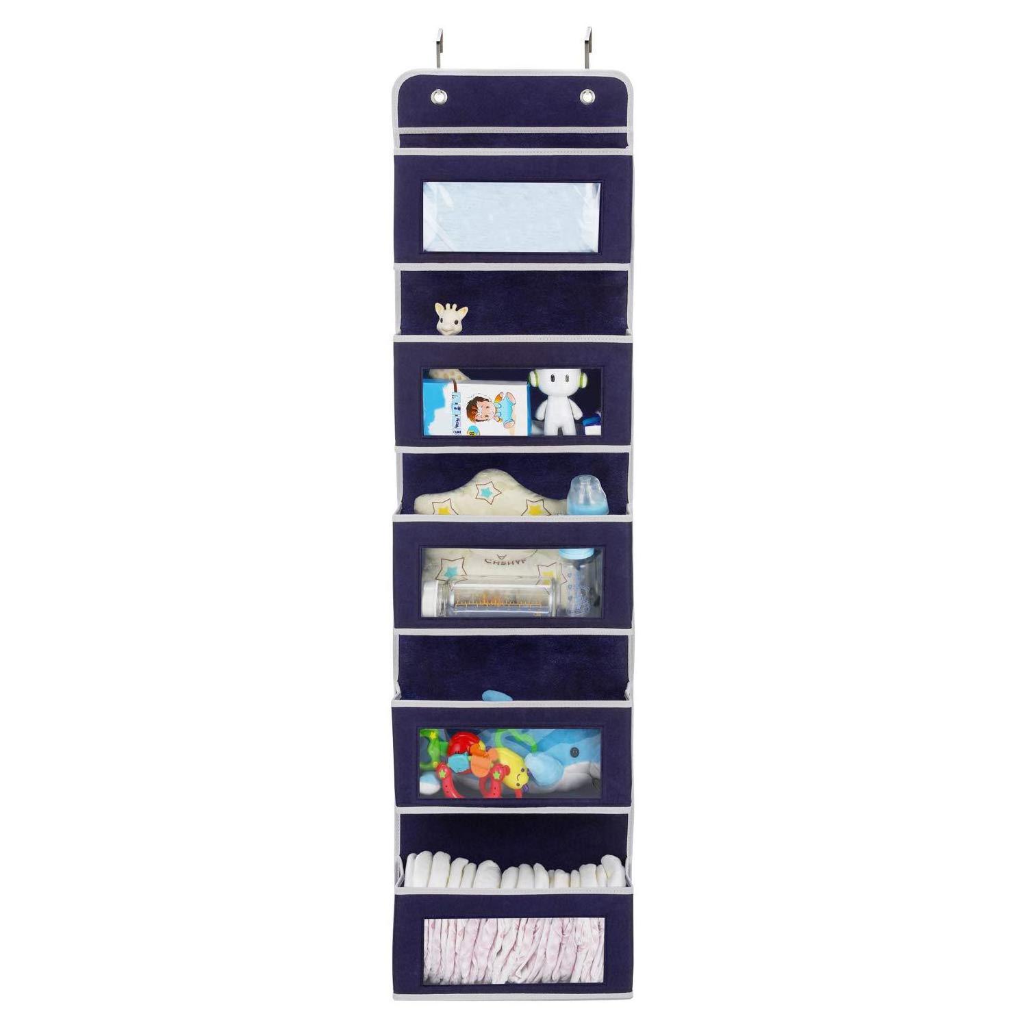 YCW Home Hanging Closet Organizer Foldable Closet Hanging Shelves Large Fabric Foldable Linen Storage Bins Bag