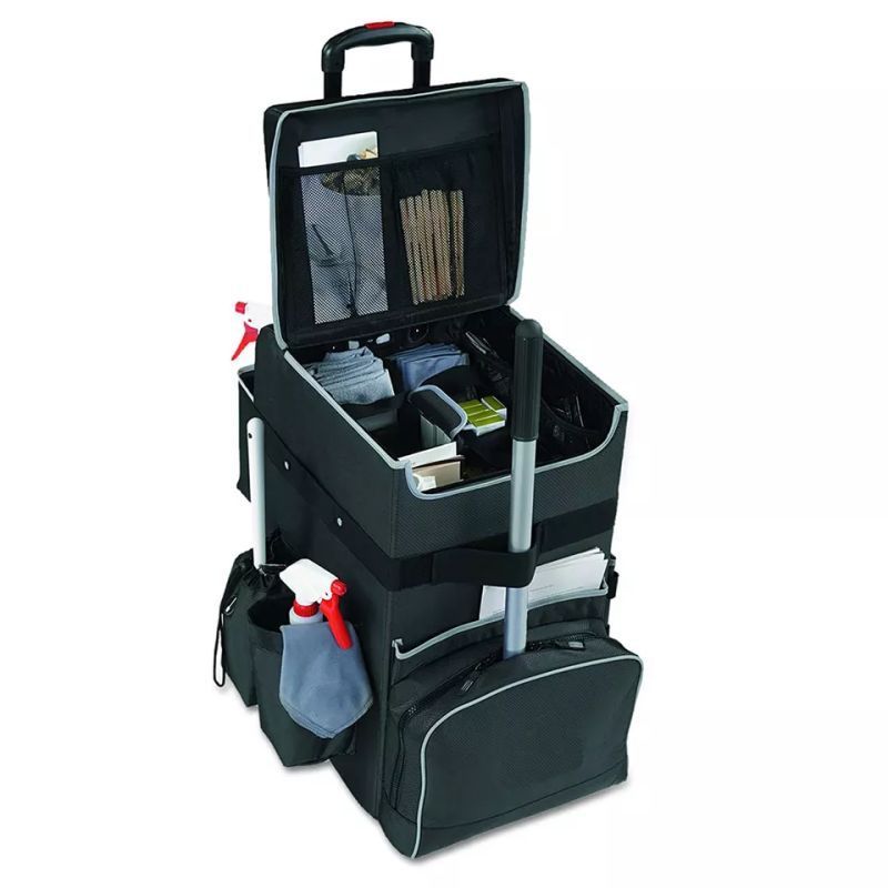 Commercial Janitorial Trolley Cart Tool Carrier Wheeled Bag Hotel Cleaning Supplies Housekeeping Cleaning Trolley bag