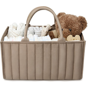 Large Portable Newborn Shower Gift Diaper Caddy Basket Tote Baby Diaper Caddy Organizer with Nursery Storage