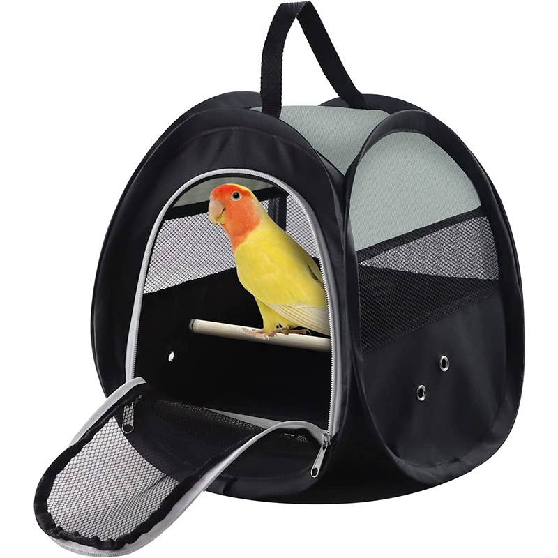 custom Foldable bird travel bag Lightweight Breathable parrot carrier bag Portable bird cage bag for Small Pets