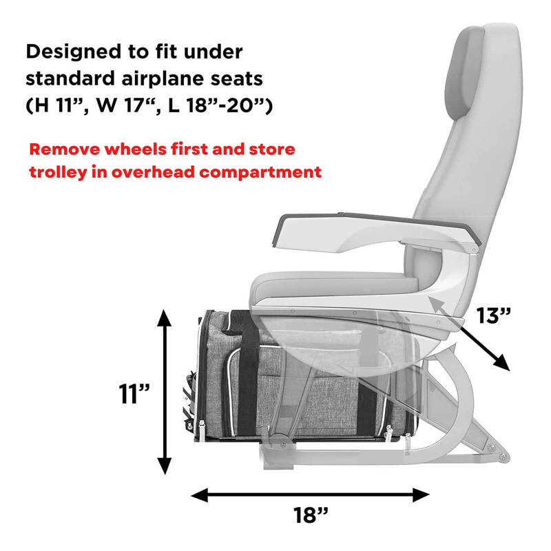 Two Sided Expandable Rolling Pet Carrier on Wheels Airline Approved Expandable Premium Luxury Dog Sleeping Pet Bag Carrier