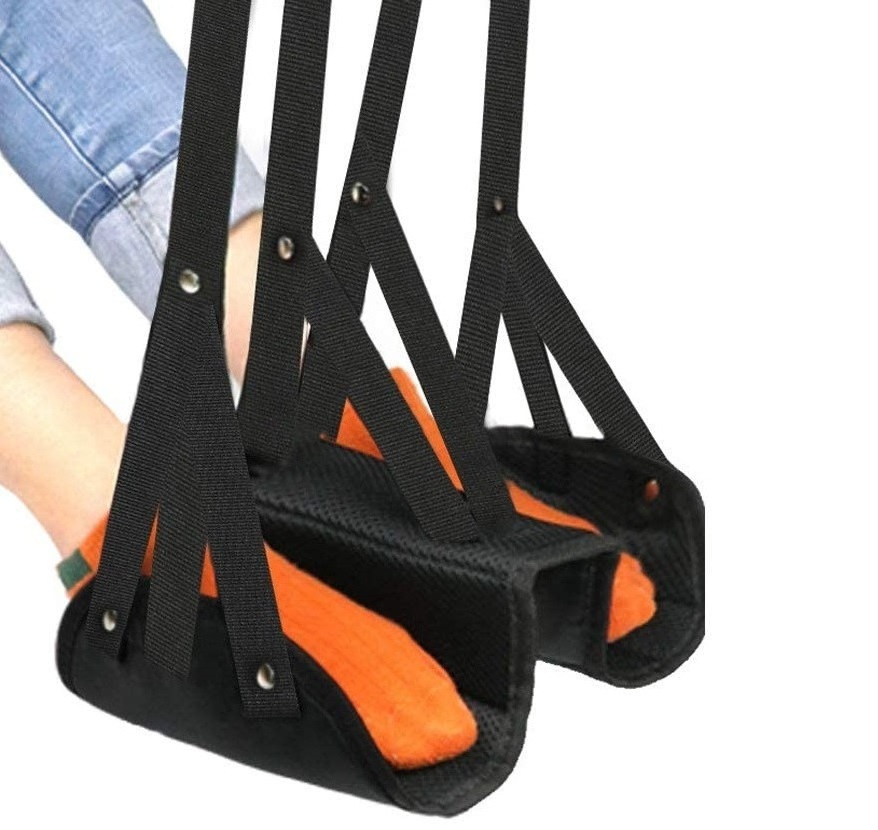 Portable Desk Foot Rest Travel Footrest Hammock Adjustable Airplane Foot Rest