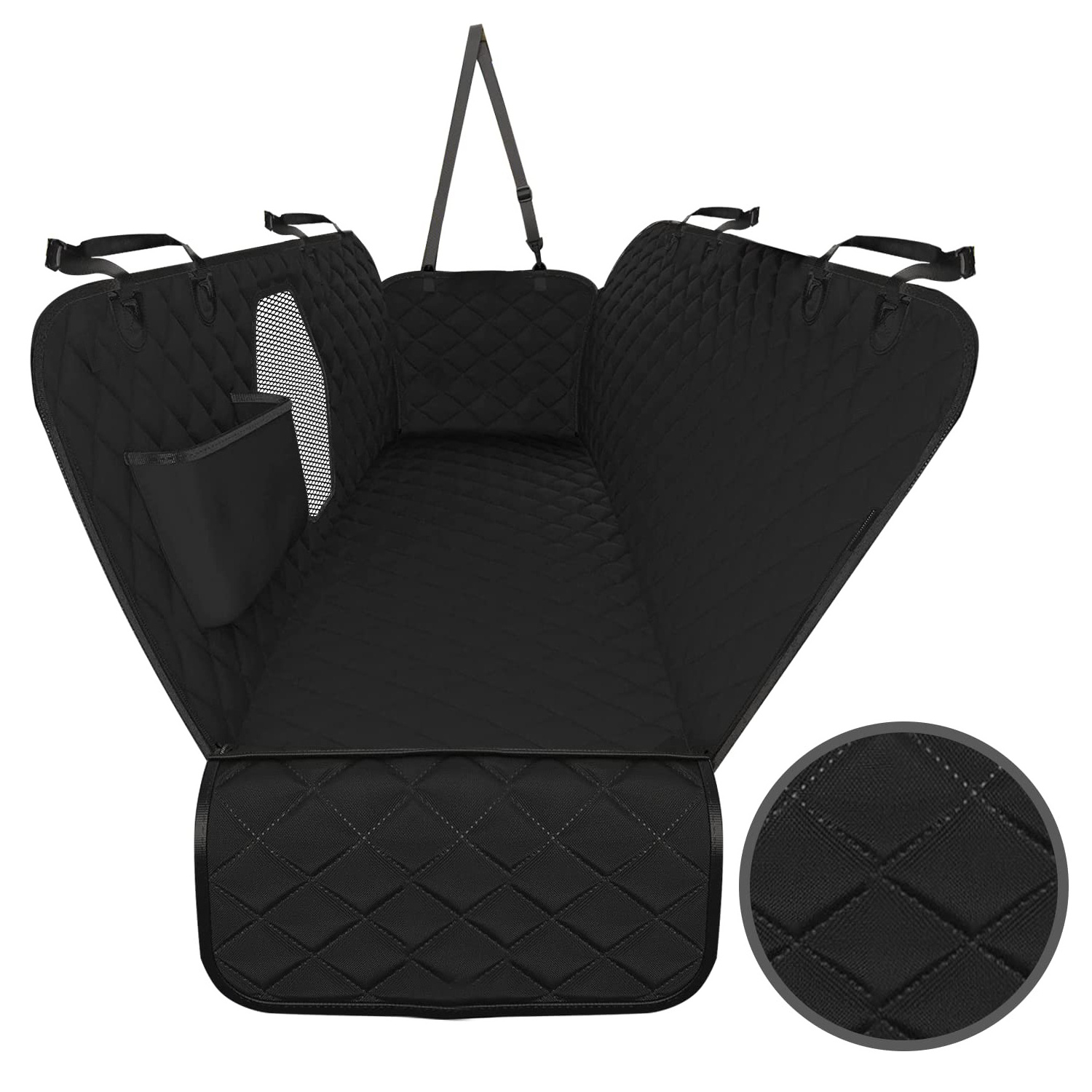 Custom 100% Waterproof Scratchproof Hammock with Big Mesh Window Durable Nonslip Dog Car Seat Cover Protector for Cars Trucks