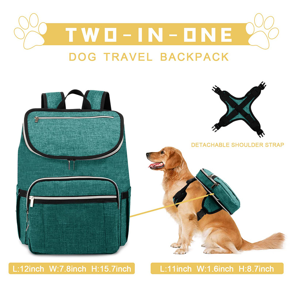 Custom Portable Detachable Travel Dog Food Container Pet Supplies Dog Gear Backpack Dog Bag for Traveling