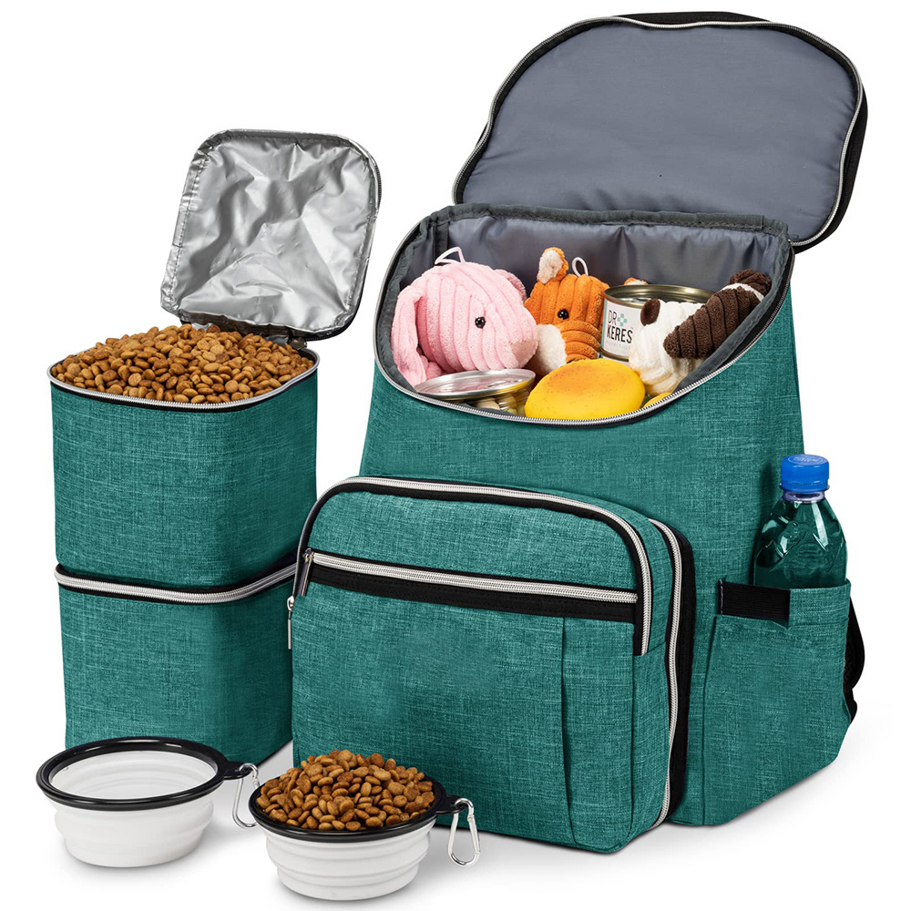 Custom Portable Detachable Travel Dog Food Container Pet Supplies Dog Gear Backpack Dog Bag for Traveling