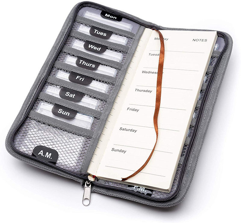 Professional factory delivery premium travel outdoor one week audit felt eco friendly pill organizer