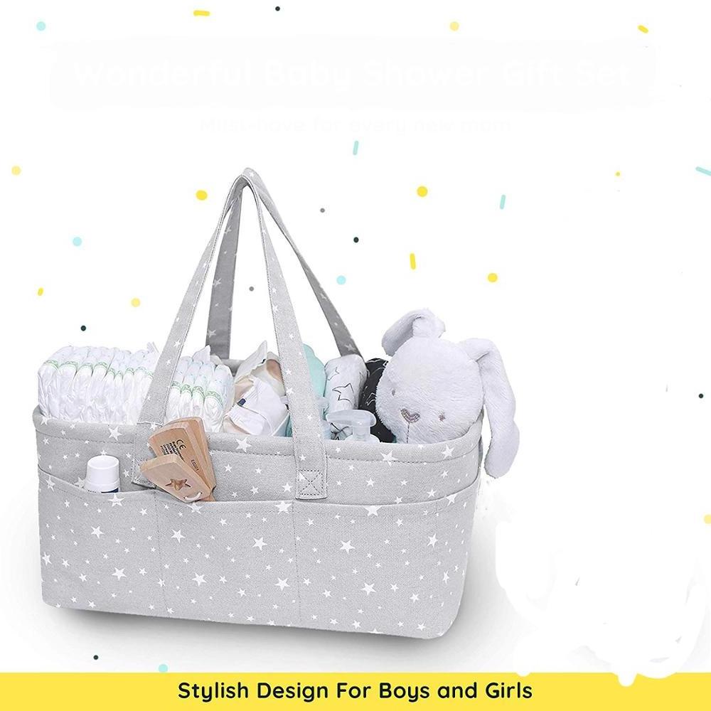 BSCI custom Baby Shower Gift Basket Large Nursery Storage Bag Baby Diaper Caddy Organizer