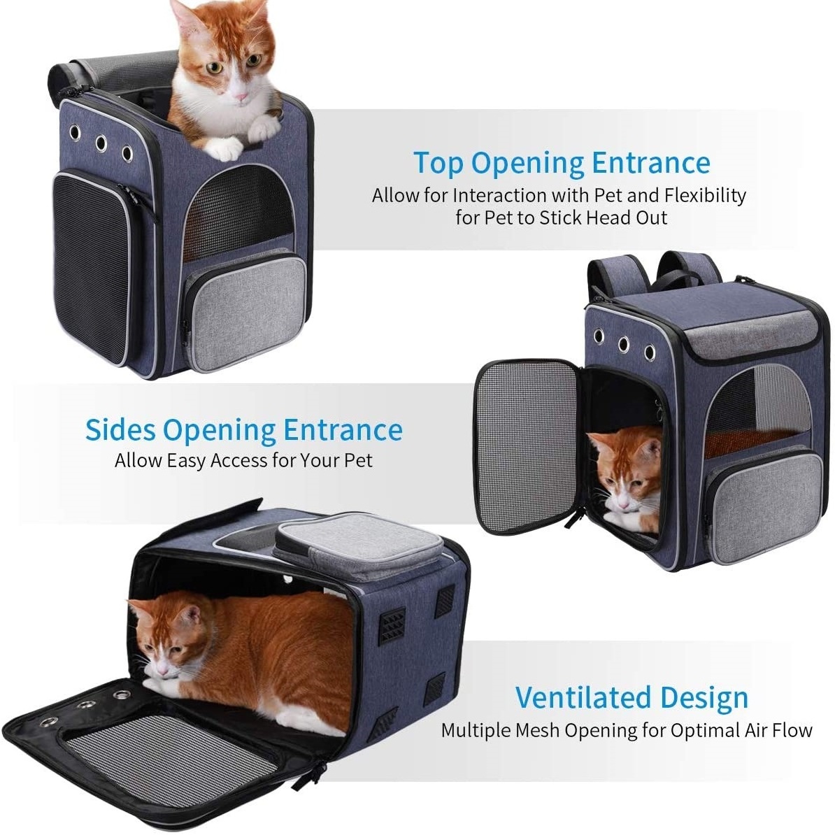 Wholesale Custom Travel Breathable Cat Dog Backpack Bag Pet Carrier Backpack