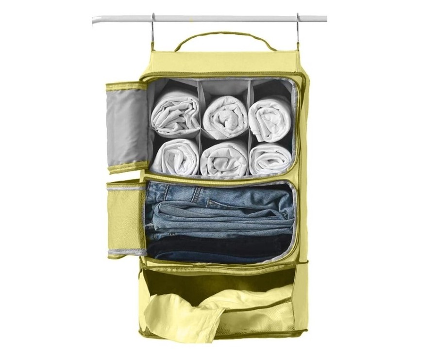 Travel Hanging Portable Luggage Suitcase Carry On Closet Shelving Organizer Hanging Closet Organizer