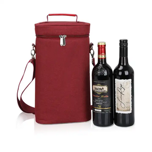 Wholesale Custom Travel Picnic Insulated 2 Bottles Wine Tote Bag Wine Cooler Carrier Bag