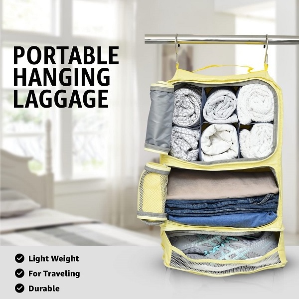 Travel Hanging Portable Luggage Suitcase Carry On Closet Shelving Organizer Hanging Closet Organizer