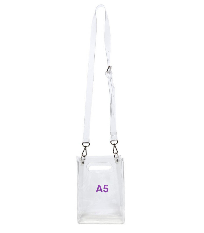 Wholesale Custom Transparent Shoulder Bag PVC A5 Sling Bag Clear Crossbody Bag