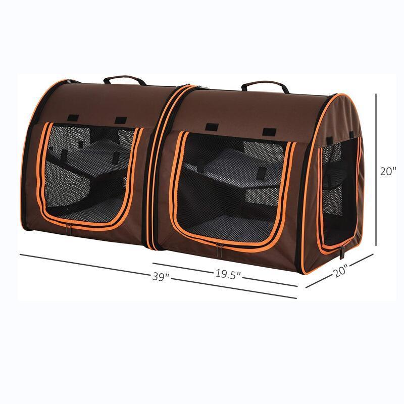 BSCI custom large pet cages carriers houses dual Compartment Pet Carrier