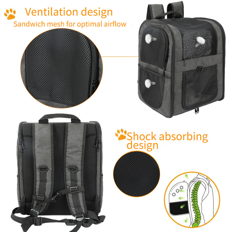 Portable Airline Approved Dog Backpack Carrier Ventilated Pet Hiking Backpack Camping Biking Travel Dog Bag