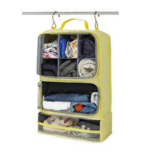 Premium Quality Canvas Luggage Packing cubes closet storage Bag Hanging Wardrobe Clothes Organizer