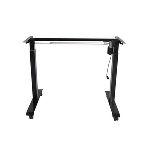 Single motor electric lifting table frame with sliding casters design