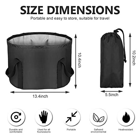 Custom Collapsible Foot Soaking Bath Basin Bag Travel Outdoor Camping Pedicure Feet Spa Bucket Tub