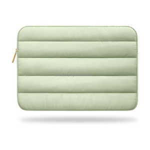 Puffy 15-16 Inch Green Laptop Sleeve for Women and Men Padded Carrying Case Laptop Bag for Work Office Puffy Laptop Sleeve Case